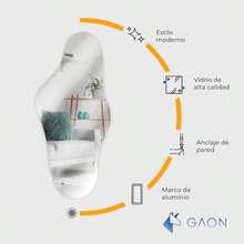 Espejo de Pared Asimétrico en Forma de Nube, Marco de Aluminio Moderno, 110 x 50 cm, Diseño Irregular sin Marco, Ideal para Sala, Recámara, Baño o Vestidor - como se muestra en la figura - Ver 7