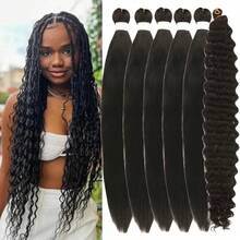 6 Packs Of 26 Inch Pre-Stretched Bohemian Style Braiding Hair Extensions, Suitable For Braiding, Curling, Deep Curly Bohemian Braids, Synthetic Bohemian Deep Curly Crochet Braids - Multicolor - View 12