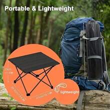 1pc Portable Camping Side Table - Folding Table, Multi-Function Beach Table, Small Picnic Backpack Table, Suitable For Outdoor Cooking, Barbecue, Hiking, Boating, Size: 15.5" L X 13.6" W X 11.4" H - Multicolor - View 3