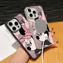 Disney Patterned Phone Case. Mickey Mouse, Stitch, Donald Duck, Minnie Mouse, Goofy, Pluto, And Daisy Duck Pattern. Magnetic Phone Case.  Compatible With IPhone 17, 16, 15, 14, 13, 12 Pro Models And Galaxy, Offering Shockproof Protection. A Special Gift For Family, Friends, Birthdays, Holidays, And Special Occasions. A Stylish And Fun Accessory To Brighten Up Your Device With What And What Flair. - Grey - View 5