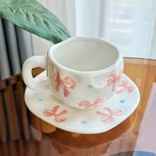 Tasse en céramique peinte à la main avec soucoupe, tasse à café, tasse à thé pour la maison/le bureau, convient pour le jus, le lait, le café - cadeau d'anniversaire et de fête, cadeau pour la famille, cadeau pour lui, service de tasses à café en céramique - Choix multiple - Voir 6