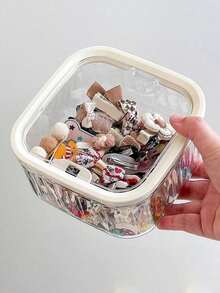 透明发饰收纳盒带盖，大容量桌面首饰盒，可收纳发夹、发圈等，圣诞家居装饰，个性化礼物，男女通用最佳圣诞礼物，房间装饰，旅行必备 - 彩色 - 查看 8