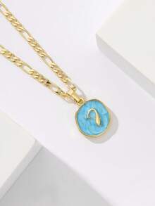 1pc Limited Edition Classic European Style Copper Mermaid Pendant Necklace, Suitable As Gift For Christmas, Thanksgiving, Halloween, Mother's Day, Valentine's Day, Friends, Communion, Daily Wear And Prayer - Yellow Gold - View 2