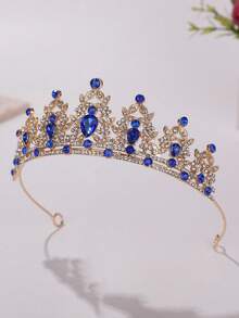 1pc Elegant Alloy Bridal Crown, Suitable For Women Wedding Party, Princess Queen Headpiece