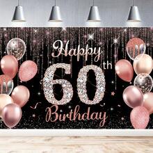 1件生日快乐横幅背景，适用于21岁、40岁、50岁、60岁、80岁生日派对装饰，含闪光气球，可用作16岁、21岁、40岁、50岁、60岁、80岁生日派对的摄影背景。 - 彩色 - 查看 8
