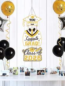 2026 White Graduation Decorations Door Signs Congrats Grad Class Of 2026, Graduation Wreath Hanging Signs Photo Booth Prop For Senior Party - White - View 7
