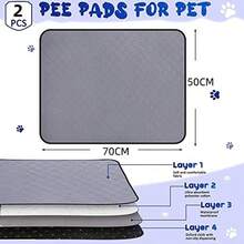 Almohadilla Entrenamiento Perros, 2 PCS Lavable Entrenamiento Almohadillas para Mascota, Almohadilla para Perros, Alfombras para Perros con Funcin Antideslizante 50 * 70cm - como se muestra en la figura - Ver 3