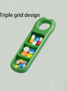 1pc Purple/Green Pill Organizer Box, Portable Compartment Pill Case For Travel, Compact Multi-Function Drawer Pill Box, Suitable For Travel, Home Or Outdoor Use, Minimalist Design, Secure Closure, Essential For Frequent Travelers