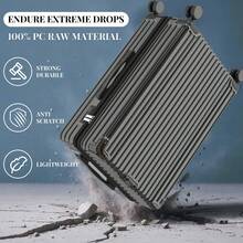 YSTYLE Suitcase Available In Various Colors Made Of PVC Material With Combination Lock And Silent Universal Wheels, Suitable For Storing Clothes For Business Trips, Boarding And Student Boarding. - Black - View 2