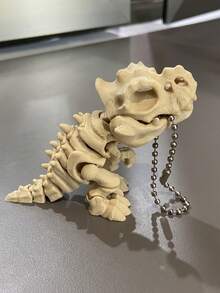 1pc 3D Printed Tyrannosaurus Rex Keychain Pendant - Dinosaur Skeleton - Unique Keychain/Movable Jaw/Brontosaurus Skeleton Pendant/Movable Joints/Backpack Pendant/Christmas Pendant Gift, Perfect Gift For Family And Friends - Multicolor - View 5