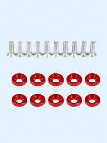 20件套M6 x 20mm阳极氧化铝螺栓和垫圈套装 - 高抛光JDM风格紧固件，适用于保险杠、引擎盖、后备箱盖、车牌框、格栅、车灯、汽车造型和DIY改装