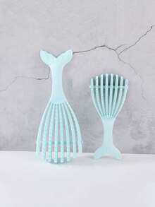 1pc Volumizing Hollow Hair Comb, Women Long Hair Scalp Massage Comb, Conch Massage Styling Hair Brush - Multicolor - View 2
