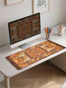 Game Mouse Pad Geometric Folk Style Design Large Table Pad Keyboard Pad Mouse Pad Non-Slip Rubber Base Waterproof Tape Sewing Edge Suitable For Game Office, Southwest Desert Carpet Style Printed Mouse Pad - Multicolor - View 10