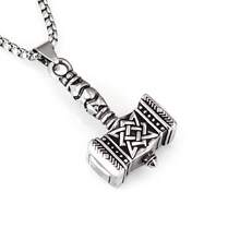 New  Hot-Selling In-Stock Retro Dominant Viking Thor's Hammer Pendant Stainless Steel Necklace DUCJ - Giọt vàng + Dây chuyền hoàng gia - Xem 9