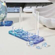 Water Ripple Acrylic Badge Display Stand, 58mm/75mm Universal Badge Display Rack, Transparent Highly Attractive Rectangular, Home Decor Small Display Stand, Desktop Small Card Storage Holder, -Birthday Gift-Easter Gift-New Year Gift-Halloween, Christmas Gift-Valentine's Day Gift-Perfect Gift-Gift - Multicolor - View 6