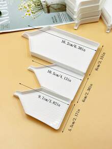 5 piezas Accesorios de arte de pintura de diamantes, bandeja con boca en forma de V abierta, ideal para organizar rhinestones para proyectos DIY - Blanco - Ver 7