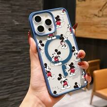 Disney Patterned Phone Case. Mickey Mouse, Stitch, Donald Duck, Minnie Mouse, Goofy, Pluto, And Daisy Duck Pattern. Magnetic Phone Case.  Compatible With IPhone 17, 16, 15, 14, 13, 12 Pro Models And Galaxy, Offering Shockproof Protection. A Special Gift For Family, Friends, Birthdays, Holidays, And Special Occasions. A Stylish And Fun Accessory To Brighten Up Your Device With What And What Flair. - Blue - View 2