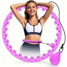 con Peso para Pérdida de Peso, Aro Fitness Infinito de 26 Eslabones (56 Pulgadas), Ideal para Mujeres Adultas - Morado - Ver 1