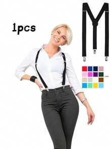 1件装女士可调节Y型细肩带吊带裙，舒适弹力肩带，可调节弹力带和金属夹扣，适合婚礼、演出、大学校园装扮、节日礼物、返校季等场合。 - 彩色 - 查看 1