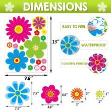 180pcs Daisy Flower Stickers For Car, Truck, Window Decor - 12 Sheets - Multicolor - 查看 2
