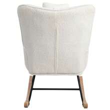 Ergonomic White Rocking Chair, 92 Cm High, 65 Cm Seat Width - Includes 1 Headrest And 1 Footrest (49 X 38 X 38 Cm), Stable Rubber Base, Maximum Load 113 Kg, Rocking Chair, Relaxation Chair - White - View 9