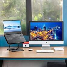 Soporte portátil Plegable de aleación de Aluminio con rotación de 360° y diseño Ajustable para computadora portátil | Compatible con computadoras portátiles y tabletas,39172936 - Multicolor - Ver 2