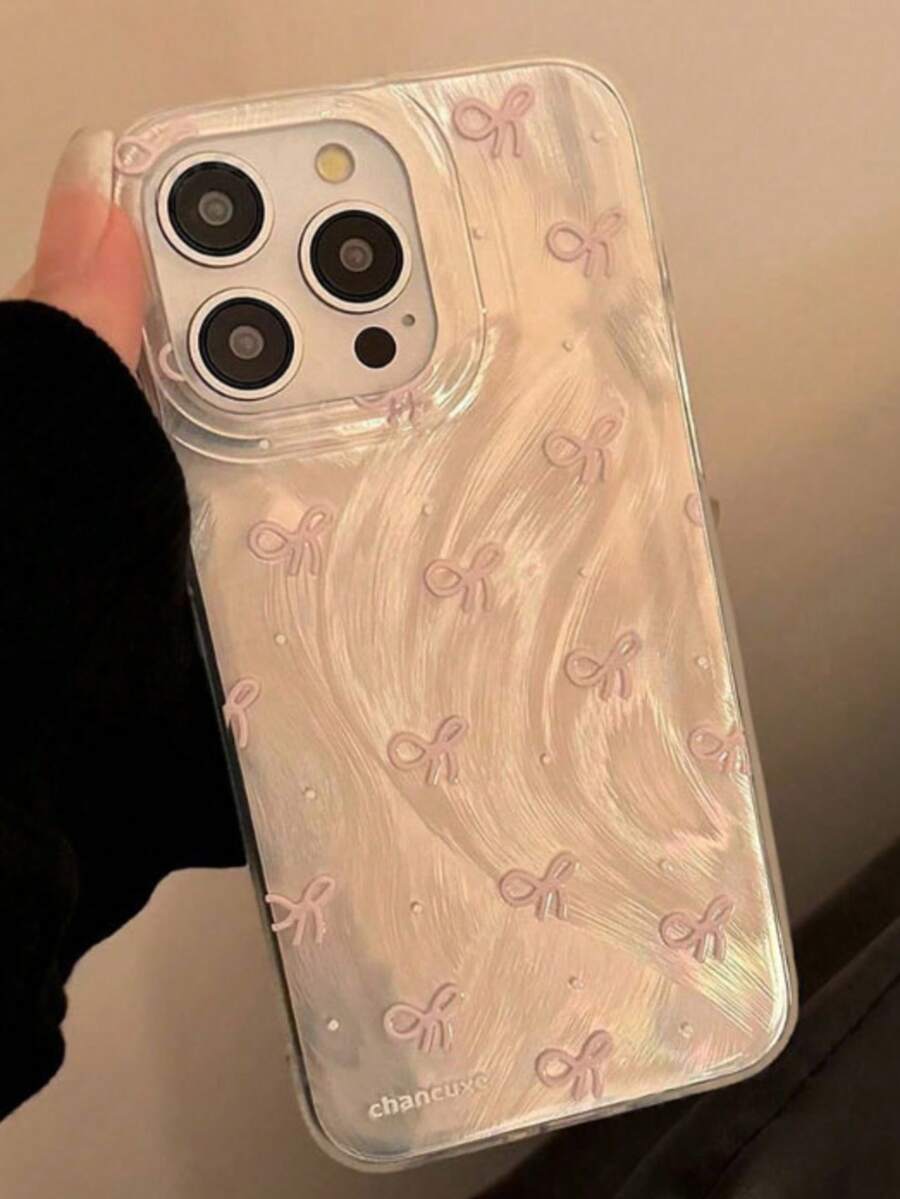 蝴蝶结彩绘高端羽毛雪纺极简时尚手机壳，兼容 15、15 Pro Max、Apple P13、P14、P11、P12、XS、XR、7/8P、7/8G ES2、A14、A15、S23U、A50、A12、A32、A52、A72、A51、A21S、A13、A14、S22 Ultra、S23、A33、A53、S20 FE，防摔 - 彩色 - 查看 1