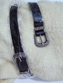 1件女款金色金屬裝飾腰帶，2cm(0.787英吋)寬金屬環式腰帶，通勤洋裝配件，適用派對、約會、晚餐、商務場合 - 棕色 - 查看 6