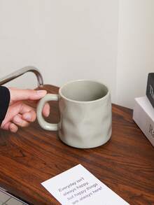 CMYD Studio 1 件 400 毫升手工陶瓷咖啡杯，不对称北欧风格茶杯，适合家庭、卧室、办公室、礼物、家庭聚会