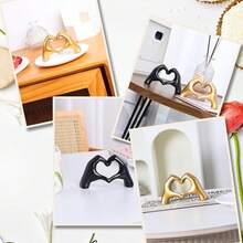 金色心形手雕塑摆件（黑色、金色），美学艺术装饰爱心手雕塑，适用于客厅、卧室书架、咖啡桌，桌面装饰艺术品，爱情象征家居装饰，钥匙扣，戒指托，求婚礼物，日常场合及家居装饰的多功能礼物 - 彩色 - 查看 8