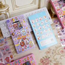 Caja de regalo con pegatinas impermeables de PET con diseños de dibujos animados para decoración de colgantes DIY - Multicolor - Ver 10