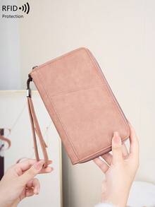 Ví đựng hộ chiếu nhẹ, có ngăn đựng thẻ lên máy bay và bảo vệ RFID, phụ kiện du lịch. - Hồng - Xem 3