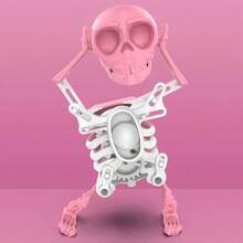This Is A 3D-Printed Skeleton Ornament That Requires Self-Assembly. Once Wound Up, It Performs Funny Swaying And Comical Dancing Movements, Making It Very Amusing. It Can Be Played With Fingers To Relieve Stress And Calm Irritability. - Multicolor - View 8