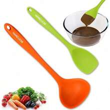 Juego de utensilios de cocina - 11 utensilios de cocina - Utensilios de cocina de silicona de colores - Batería de cocina antiadherente con juego de espátulas - Mejores herramientas de cocina de colores Gadgets de cocina (Caqui) - Multicolor - Ver 3