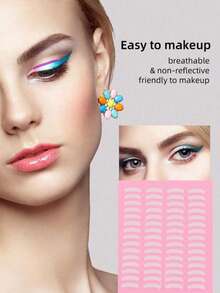 隐形双眼皮贴 防水透明 无胶眼部化妆配件 自然无痕 防汗 妆容 - 裸色 - 查看 2