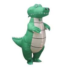 1pc Inflatable Alligator Costume, Unisex - Full Body Heart-Themed Fancy Dress, Suitable For Halloween, Carnival, Christmas And Various Event Parties - Big Crocodile - View 6