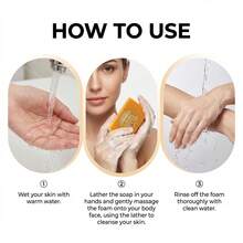 OceAura 姜黄皂 - 天然姜黄浸泡皂，适用于面部和身体，100克/3.5盎司 - 彩色 - 查看 7