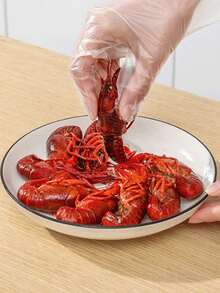 100pcs Premium TPE Disposable Gloves - , Thick & Durable, Powder-Free, Lead-Free, Latex-Free, Suitable For Kitchen, Household Cleaning, Baking, Salon, Pet Care, Etc. - Multicolor - View 4