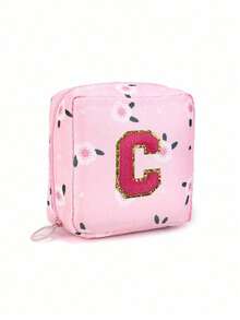 Tasche mit Buchstabenmuster zur Aufbewahrung von Damenbinden, Tampons-Aufbewahrungstasche, Damenbinden Reise-Aufbewahrungstasche, tragbare Kosmetiktasche für Lippenstifte, große wasserdichte Menstruationstaschen, tragbare Reise-Aufbewahrungstasche, Stifteetui, Münzbeutel, Geldbeutel für Frauen, zum Aufbewahren von Damenbinden und -einlagen, Kosmetikaufbewahrung, unverzichtbar für Frauen unterwegs