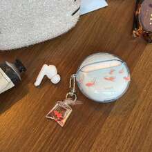 韩版渐变蓝金鱼耳机套 + 金鱼收纳袋，适用于华为 Freebuds 7i、Freebuds 2 新版、Freebuds SE3、Freebuds 5i、Pro 3，可爱韩版耳机套 - 淺藍色 - 查看 11