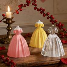 3D立体优雅婚纱造型硅胶树脂模具 - DIY树脂/蜡烛工艺工具，适用于情人节、结婚纪念日、圣诞节和新年浪漫家居装饰及精致手工礼品 - 抹胸婚紗模具 - 查看 5