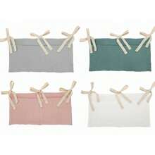 Bolsa organizadora dobrável de bambu trançado, com design de dupla camada, ideal para guardar fraldas, absorventes de amamentação e outros acessórios. - Multicolorido - Ver 3