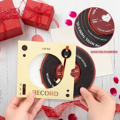 سجل فينيل، قرص مدمج، بطاقة مع ظرف - رسالة مكتوبة باليد لعيد الميلاد، بطاقة ذكرى سنوية، هدية جنسية للصديق، الصديقة، الزوج، الزوجة، الأصدقاء
