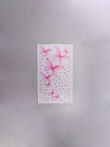 1/5 套孕妇肚皮贴纸，水晶贴纸，钻石派对照片，孕妇照，彩色珍珠心形 3D 装饰图案（蝴蝶套装）