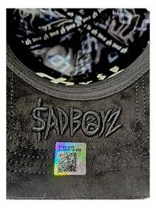 Gorra dandy Hats sad boyz junior h Negro Ajustable Liso - Negro - Ver 3