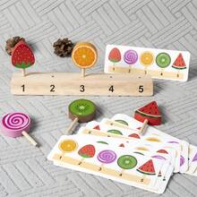 儿童木制过家家玩具，棒棒糖和冰棍数字配对互动游戏礼物，儿童木制玩具 - 彩色 - 查看 9