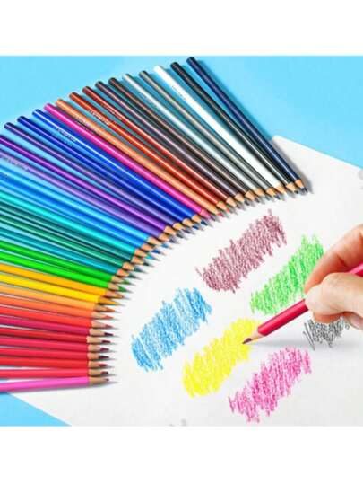 12/24 Colors Wooden Oil-Based Colored Pencil Set, Painting, Drawing And Coloring Tools, Suitable For Students, Office, School, Sketching, Students, Markers, Stationery, Boys, Girls, School Supplies