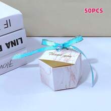 20/50/100 hộp giấy hình lục giác họa tiết vân đá cẩm thạch "Cảm ơn", hộp quà tặng nơ màu hồng/xanh dương/tím, hộp quà tặng tiệc màu hồng, hộp quà tặng màu tím, quà cưới, hộp quà tặng tiệc tùng, túi quà cảm ơn, đồ trang trí sinh nhật tự làm, quà tặng ngày Valentine, quà cưới, quà đính hôn, quà tặng tiệc cô dâu, quà sinh nhật, quà tặng tiệc mừng em bé. - Nhiều màu - Xem 20