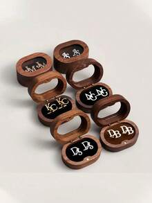 Personalized Cufflinks Customized For The Groom, Preliminary Design, Wedding Gift For The Groom, Proposal, Carved Gift For Him And His Father, Study Supplies, Back To School, School Gift, Office, School, Classroom, Colleagues, Dormitory, Personalized, Unique, Customized, Ideal Gift For Him, Ideal Gift For Her, Her Boyfriend, Girlfriend, Family, Friends (Excluding Gift Boxes) - Multicolor - View 3