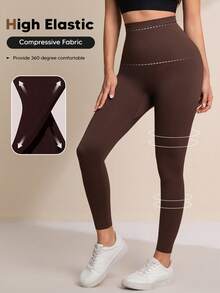 Leggings de compresión para mujer, pantalones de yoga que levantan el trasero, cintura alta sin costuras, control de abdomen, ropa interior moldeadora elástica